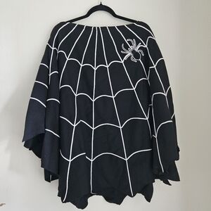 Grandin Road Spider Web Poncho Halloween Costume Adult Size